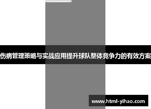 伤病管理策略与实战应用提升球队整体竞争力的有效方案