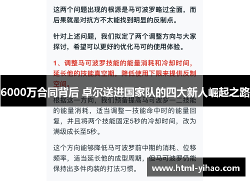 6000万合同背后 卓尔送进国家队的四大新人崛起之路